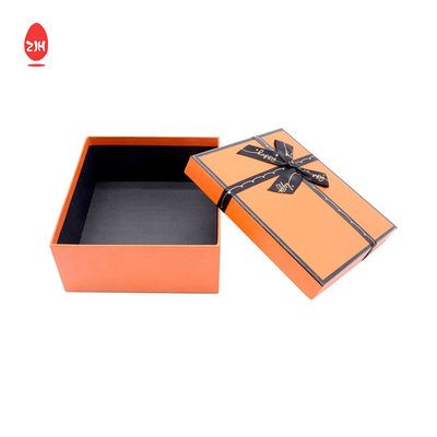 Ανθεκτικό πορτοκαλί Bowknot Cardboard Κουτί συσκευασίας δώρου Ορθογώνιο χαρτόνι αποθήκευσης