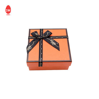 Ανθεκτικό πορτοκαλί Bowknot Cardboard Κουτί συσκευασίας δώρου Ορθογώνιο χαρτόνι αποθήκευσης